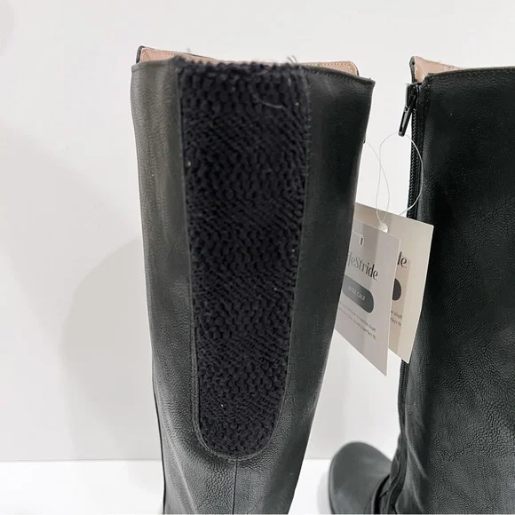 LifeStride Xtrovert Riding Boots Vegan Leather Wide Calf Black Size 8.5WIDE NEW - Picture 6 of 16